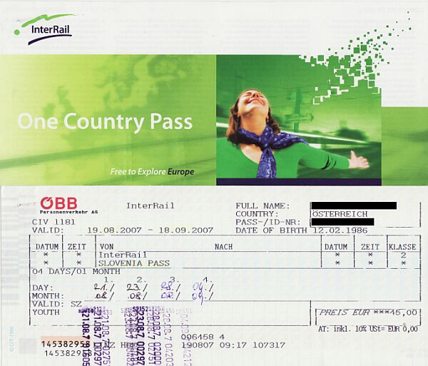 InterRail One Country Pass